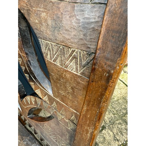 17 - Tribal Art, Ethic furniture, hand decorated hardwood chair by the Oromo People of Etheopia.

This lo... 