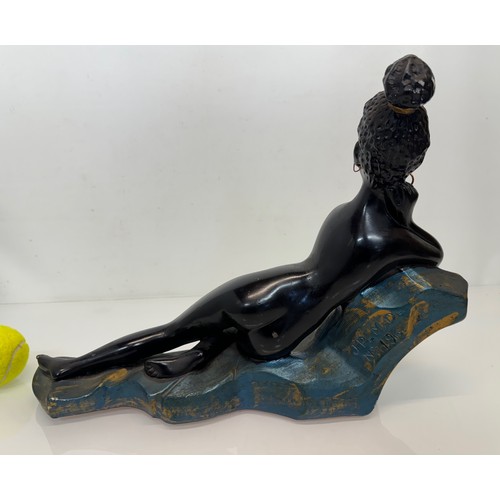 19 - Kitch painted chalk figure of a reclining female marked J.P. – M.D. 45 cm long.

This lot is availab... 