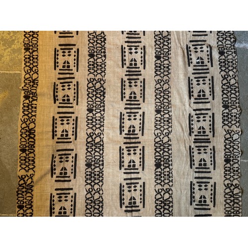 21 - African textile panel, small sections joined then over printed, 171 cm x 115 cm.

This lot is availa... 