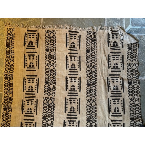 21 - African textile panel, small sections joined then over printed, 171 cm x 115 cm.

This lot is availa... 