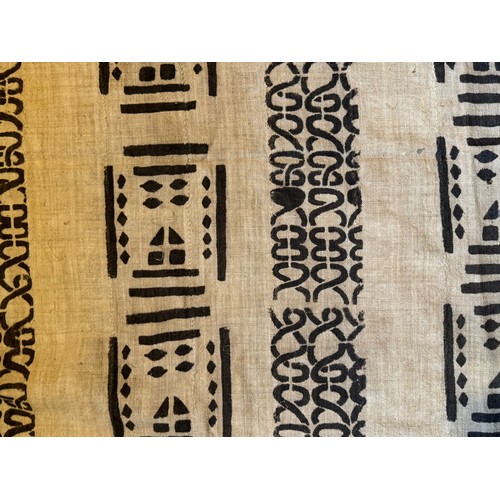 21 - African textile panel, small sections joined then over printed, 171 cm x 115 cm.

This lot is availa... 