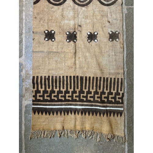 22 - African textile panel, again small sections joined then overprinted, 173.5 cm x 50.5 cm

This lot is... 