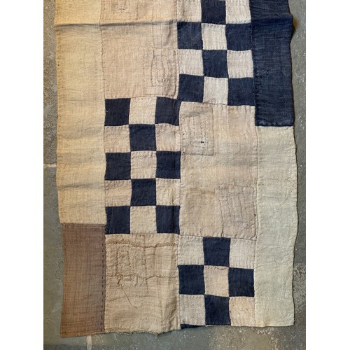 23 - African textile panel , small dyed sections joined to make a larger panel, 153 cm x 59 cm.

This lot... 