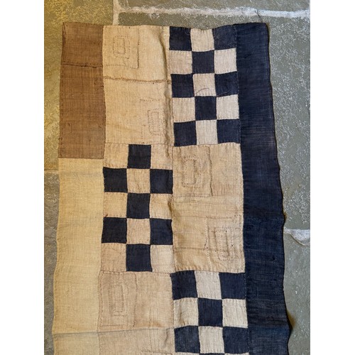 23 - African textile panel , small dyed sections joined to make a larger panel, 153 cm x 59 cm.

This lot... 