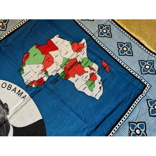 29 - A khanga cloth from Tanzania congradulating Barack Obama on his selection as US President. 144 cm x ... 