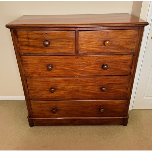 43 - Furniture, a C19th Mahogany two over three chest of drawers.

This lot is collection only