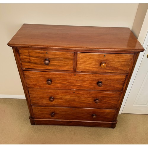 43 - Furniture, a C19th Mahogany two over three chest of drawers.

This lot is collection only