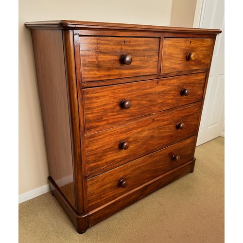 43 - Furniture, a C19th Mahogany two over three chest of drawers.

This lot is collection only