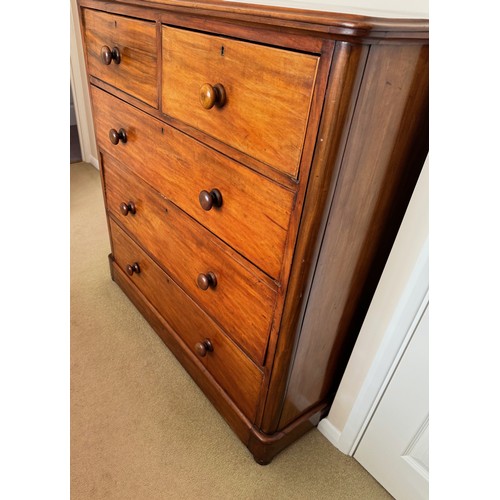 43 - Furniture, a C19th Mahogany two over three chest of drawers.

This lot is collection only