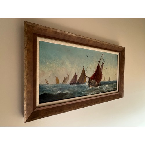 45 - C20th Maritime painting, a pair of impressionist oils of fishing boats at work.
Signed E Chester.

T... 