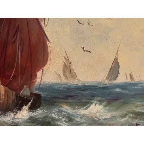 45 - C20th Maritime painting, a pair of impressionist oils of fishing boats at work.
Signed E Chester.

T... 