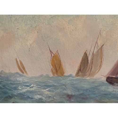 45 - C20th Maritime painting, a pair of impressionist oils of fishing boats at work.
Signed E Chester.

T... 