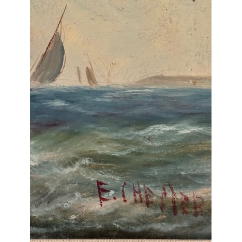 45 - C20th Maritime painting, a pair of impressionist oils of fishing boats at work.
Signed E Chester.

T... 