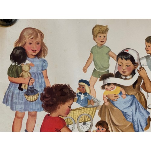 63 - Vintage poster of young children at play, 118 cm x 32.5 cm.

This lot is available for in-house ship... 