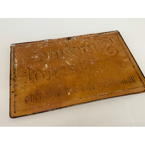 64 - Breweryana, an embossed and lithographed tin plate sign for Supreme Pernot, 43 cm x 28 cm.

This lot... 