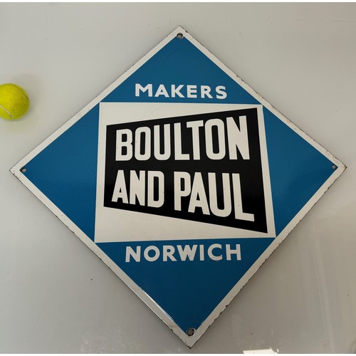 65 - An original enamel advertising sign, aircraft makers Boulton and Paul of Norwich. 46 cm x 46 cm.

Th... 