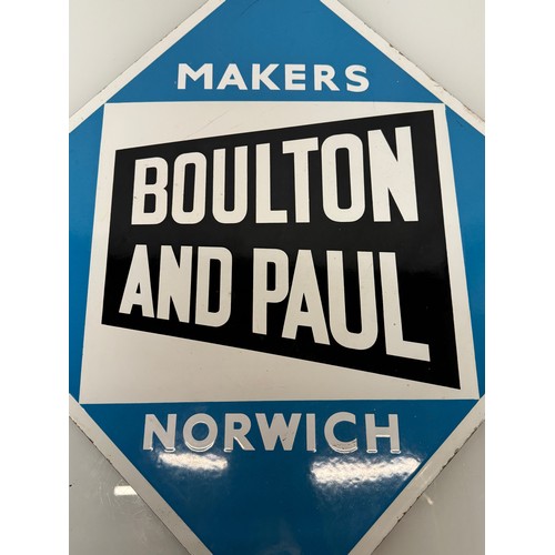 65 - An original enamel advertising sign, aircraft makers Boulton and Paul of Norwich. 46 cm x 46 cm.

Th... 