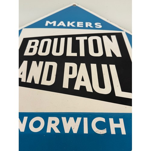 65 - An original enamel advertising sign, aircraft makers Boulton and Paul of Norwich. 46 cm x 46 cm.

Th... 