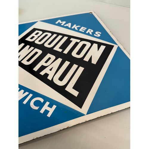 65 - An original enamel advertising sign, aircraft makers Boulton and Paul of Norwich. 46 cm x 46 cm.

Th... 