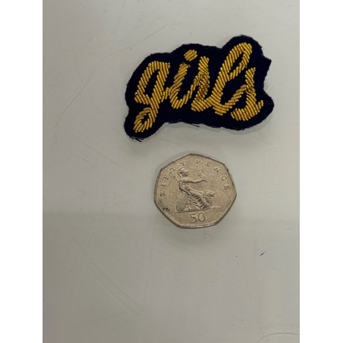 73 - An embroidered pin badge Girls.

This lot is available for in-house shipping