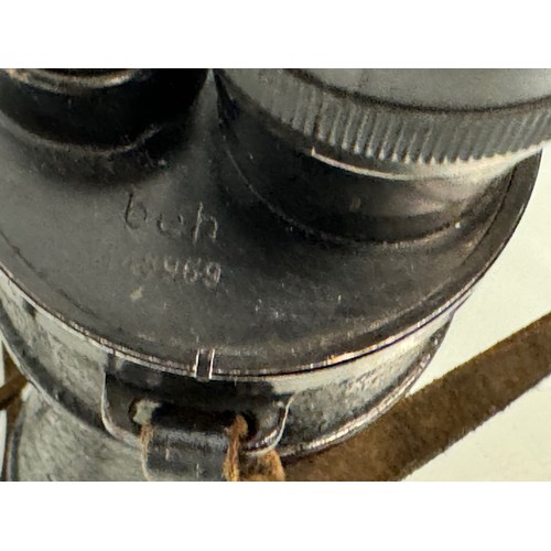 77 - Pair of German military binoculars, Zeiss manufactured under the beh brand 7x 50 field glasses. 21 c... 