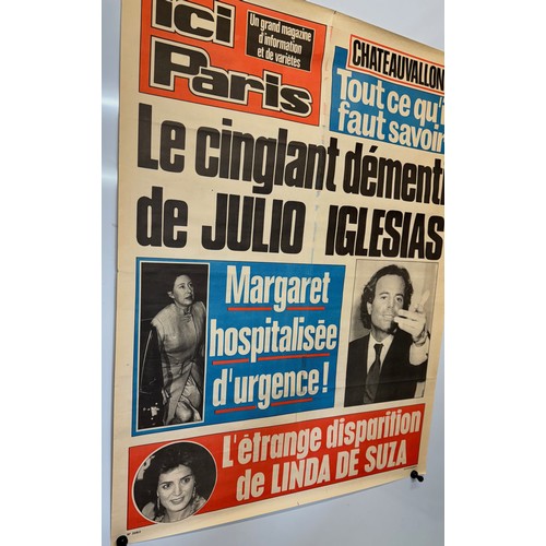 200 - A Newspaper advertising poster featuring Princess Margaret and Julio Iglesias, 76 cm x 58 cm.

This ... 