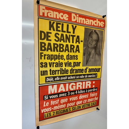 201 - A Newspaper advertising poster featuring Kelly from the soap Santa Barbra, 76 cm x 58 cm.

This lot ... 