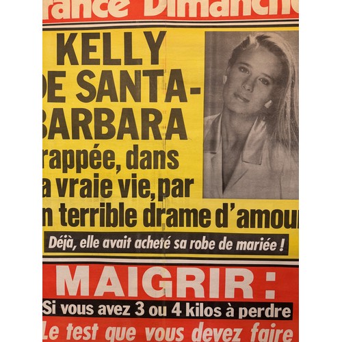 201 - A Newspaper advertising poster featuring Kelly from the soap Santa Barbra, 76 cm x 58 cm.

This lot ... 