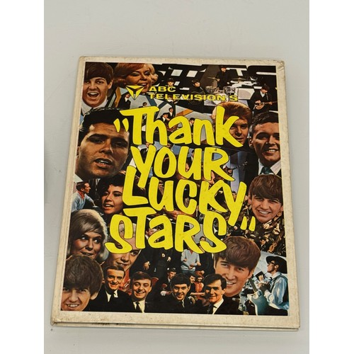 215 - Pop music memorabilia, Thank Your Lucky Stars annual and a Cliff Richard plate.

This lot is availab... 