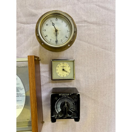 308 - A Selection of Vintage Clocks including a Smith's Dashboard Clock and a Lord Hill Telconsult. 

This... 