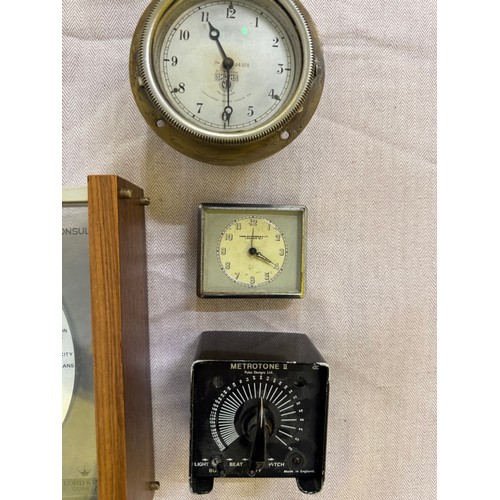 308 - A Selection of Vintage Clocks including a Smith's Dashboard Clock and a Lord Hill Telconsult. 

This... 