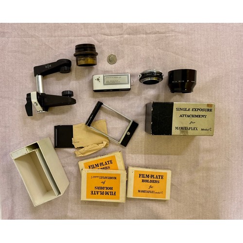 310 - A collection of Vintage Camera Equipment including a Minolta Spy Camera, Mamimya Medium Format Camer... 