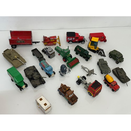 361 - Die cast toys, model military vehicle’s, tanks, armoured cars etc and commercial vehicles and lorrie... 