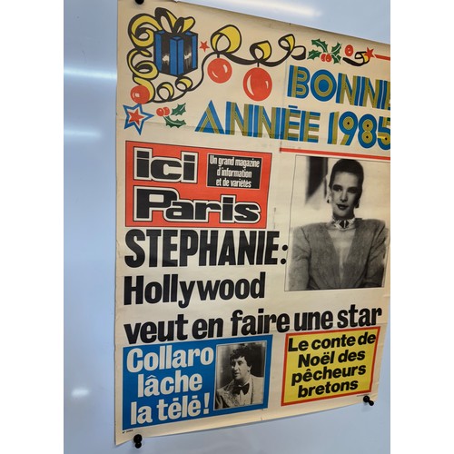 234 - A Newspaper advertising poster featuring Princess Stephanie of Monaco from 1985, 76 cm x 58 cm.

Thi... 