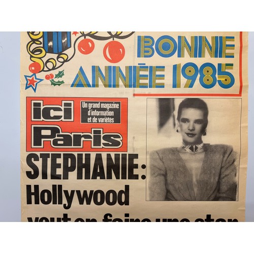 234 - A Newspaper advertising poster featuring Princess Stephanie of Monaco from 1985, 76 cm x 58 cm.

Thi... 