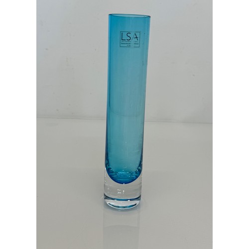 244 - Mid Century glass ware, an LSA brand blue glass vase, 22 cm high.

This lot is available for in-hous... 