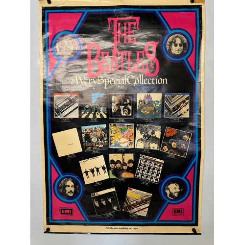 48 - Pop music, a Emi promotional poster for the Beatles albums in its catalogue. 99 cm x 68 cm.

This lo... 