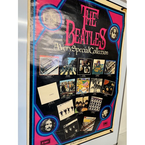 48 - Pop music, a Emi promotional poster for the Beatles albums in its catalogue. 99 cm x 68 cm.

This lo... 