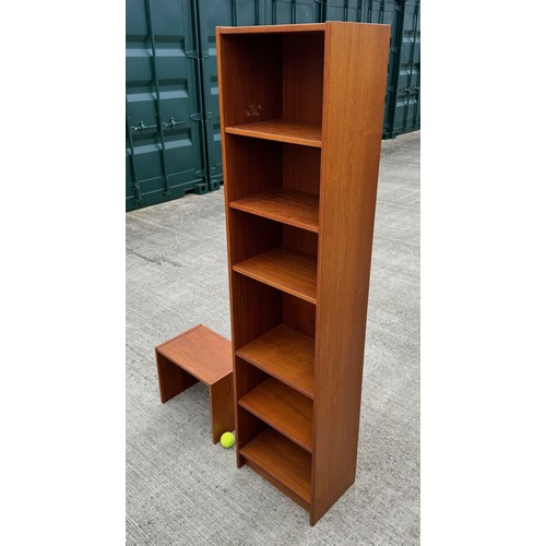 2 - Danish mid century furniture, teak shelving unit with additional top extension unit. 45 cm wide x 29... 