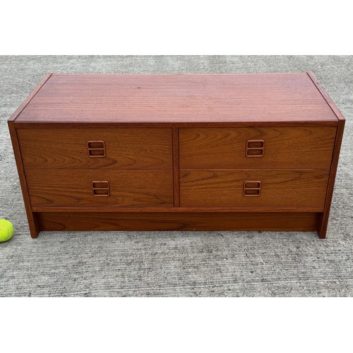 5 - Mid Century Danish furniture, a teak four drawer storage unit, 88 cm x 42 cm x 38 cm tall.

This lot... 