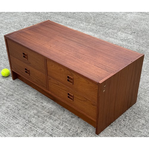 5 - Mid Century Danish furniture, a teak four drawer storage unit, 88 cm x 42 cm x 38 cm tall.

This lot... 