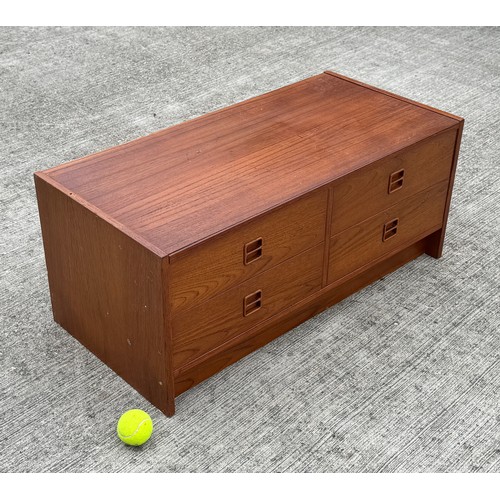 5 - Mid Century Danish furniture, a teak four drawer storage unit, 88 cm x 42 cm x 38 cm tall.

This lot... 