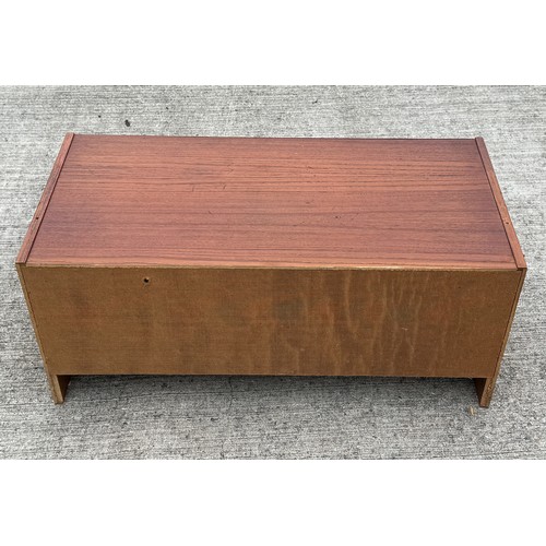 5 - Mid Century Danish furniture, a teak four drawer storage unit, 88 cm x 42 cm x 38 cm tall.

This lot... 