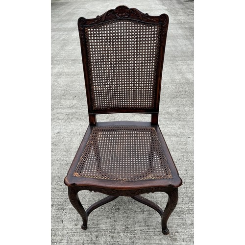 77 - Antique bergère side chair with carved decoration bergère seat and back sections, 101 cm high and 50... 