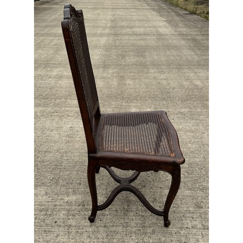 77 - Antique bergère side chair with carved decoration bergère seat and back sections, 101 cm high and 50... 