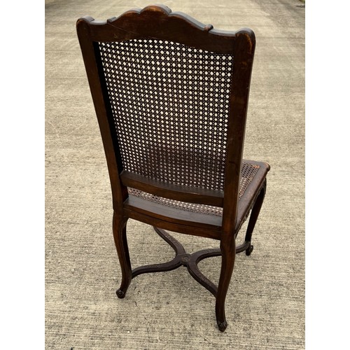 77 - Antique bergère side chair with carved decoration bergère seat and back sections, 101 cm high and 50... 