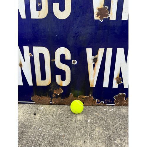 81 - Enamel advertising sign, a very large French promotional sign for Burgandy Grand Cru wines 2m wide x... 