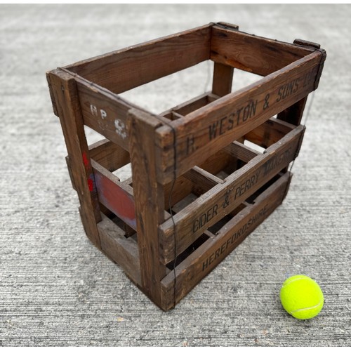 84 - Breweryana, a wooden cider crate marked for H Westons & Sons of Herefordshire, 14 inches x 9.5 inche... 