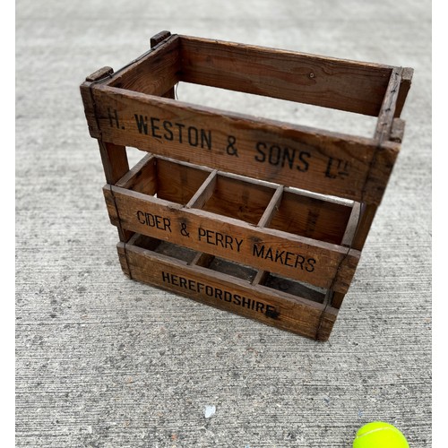 84 - Breweryana, a wooden cider crate marked for H Westons & Sons of Herefordshire, 14 inches x 9.5 inche... 