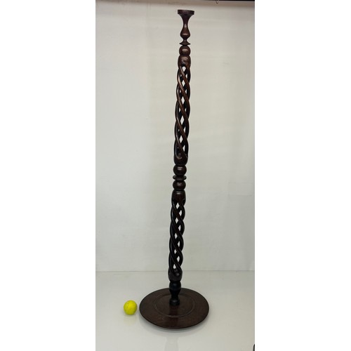 162 - Carved hardwood lamp base 148 cm high, 35 cm diameter base.

This lot is available for in-house ship... 